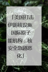 美国打击伊朗核设施 国际原子能机构：核安全急剧恶化
